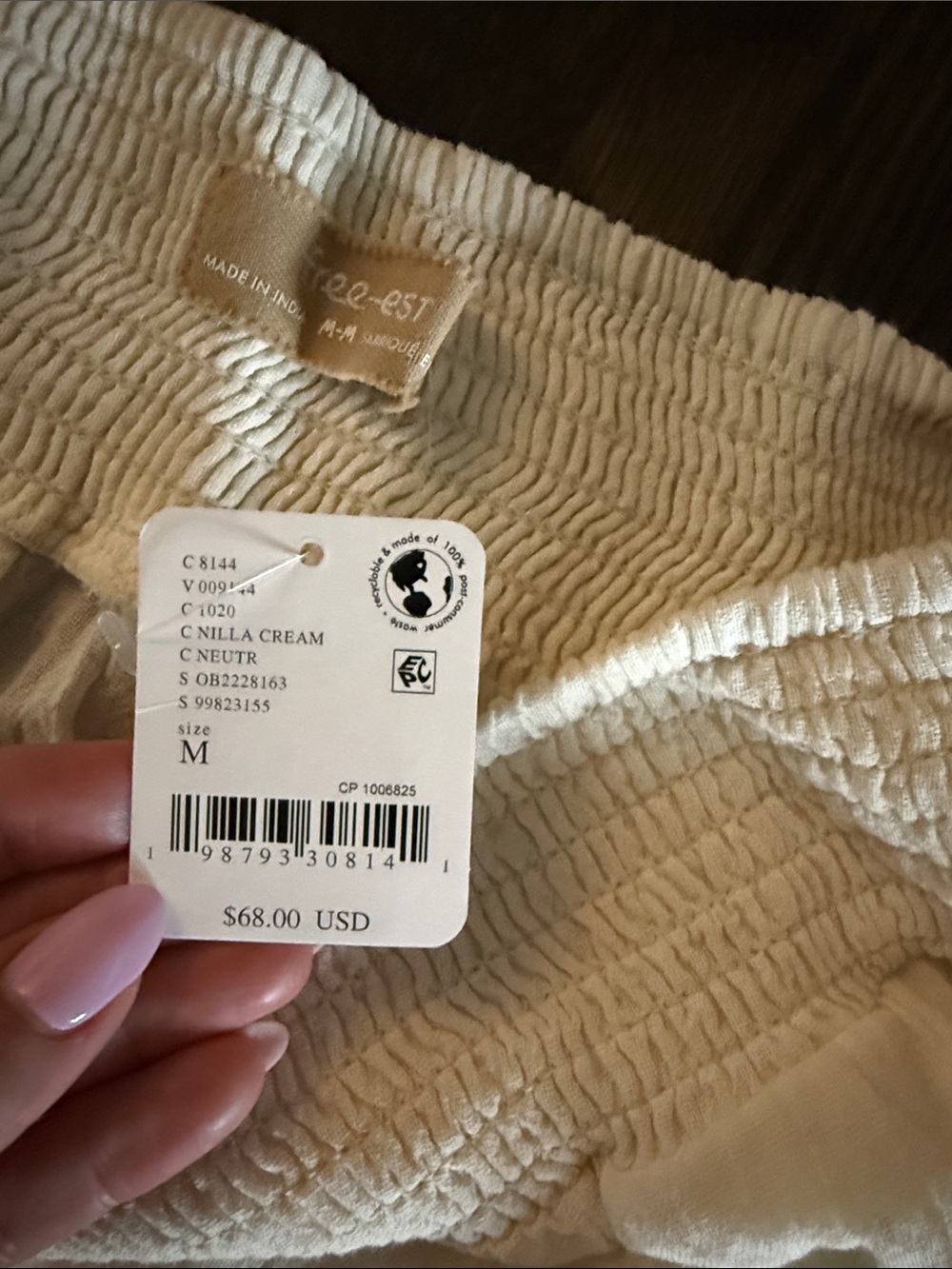 Free People Cream Wide Leg Layered Gauze Pants - Picture 3 of 7